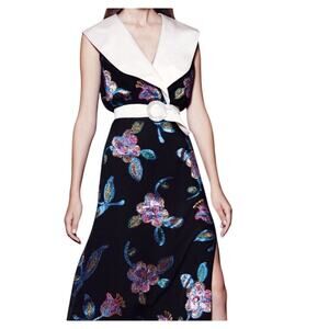 Alessandra Rich Floral Print Long Dress